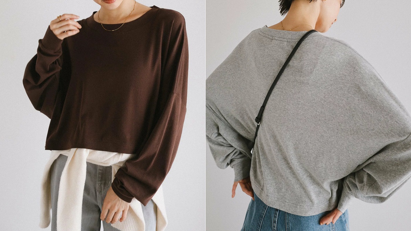 骨格ウェーブ,Tシャツ,evernavy,ソフトフライス 長袖 Tシャツ